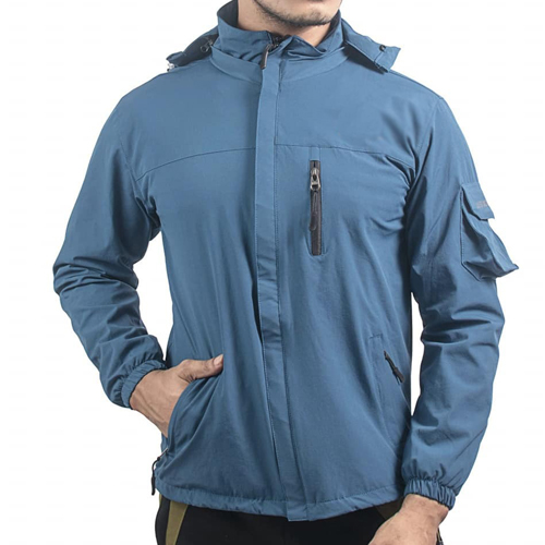 Men's Stylish  Hooded Jacket- Water Resistant, Wind Proof-Blue
